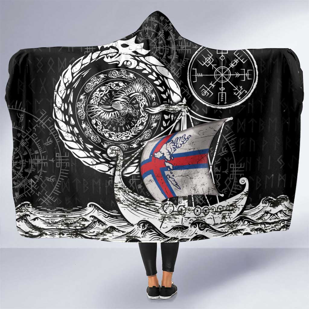 Viking Faroe Islands Hooded Blanket Faroese Viking Ship