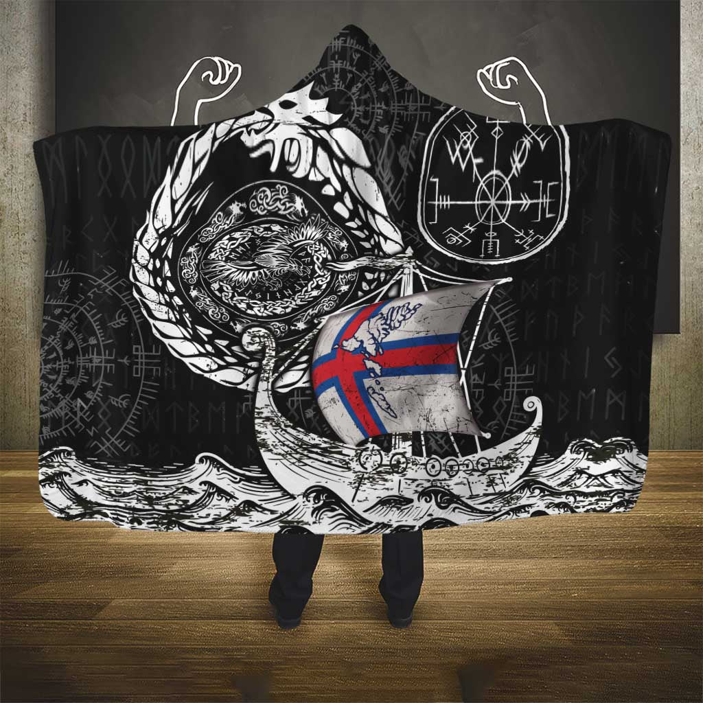 Viking Faroe Islands Hooded Blanket Faroese Viking Ship