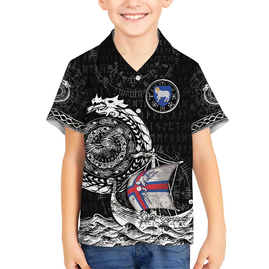 Personalized Viking Faroe Islands Kid Hawaiian Shirt Faroese Viking Ship