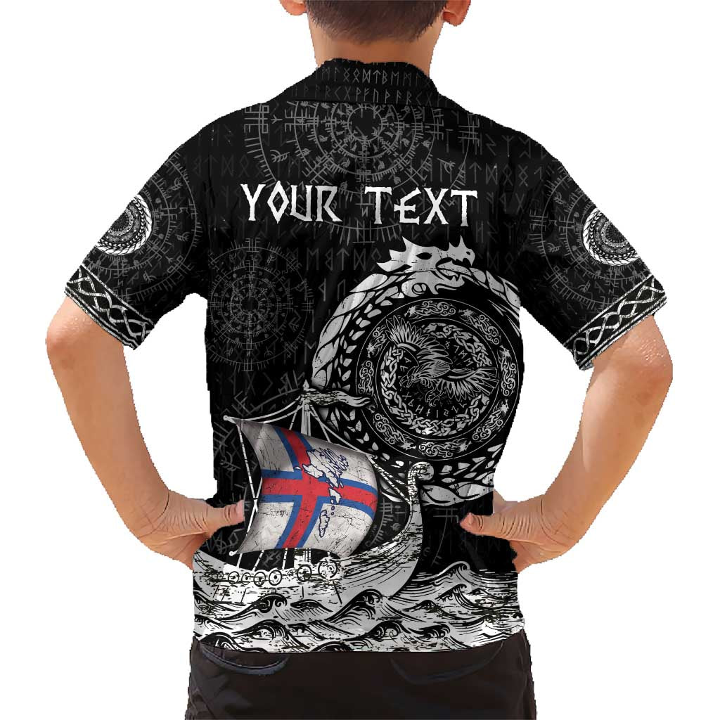 Personalized Viking Faroe Islands Kid Hawaiian Shirt Faroese Viking Ship