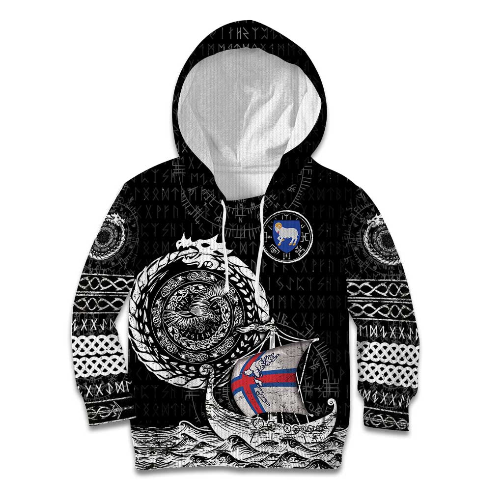 Personalized Viking Faroe Islands Kid Hoodie Faroese Viking Ship