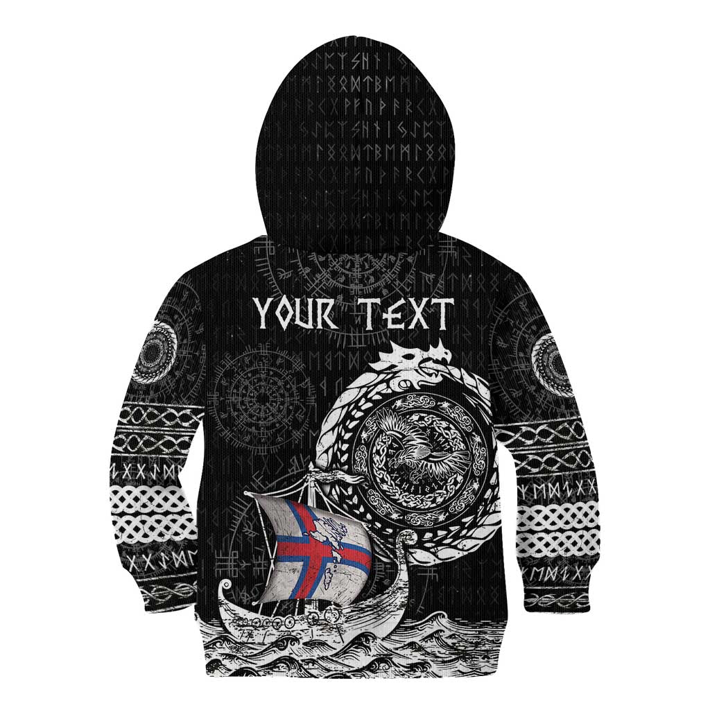 Personalized Viking Faroe Islands Kid Hoodie Faroese Viking Ship
