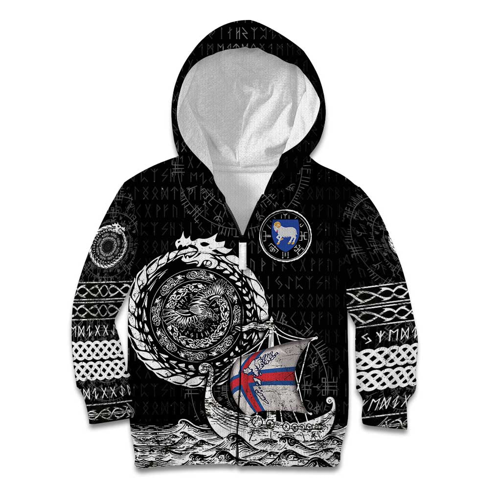 Personalized Viking Faroe Islands Kid Hoodie Faroese Viking Ship