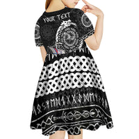 Personalized Viking Faroe Islands Kid Short Sleeve Dress Faroese Viking Ship