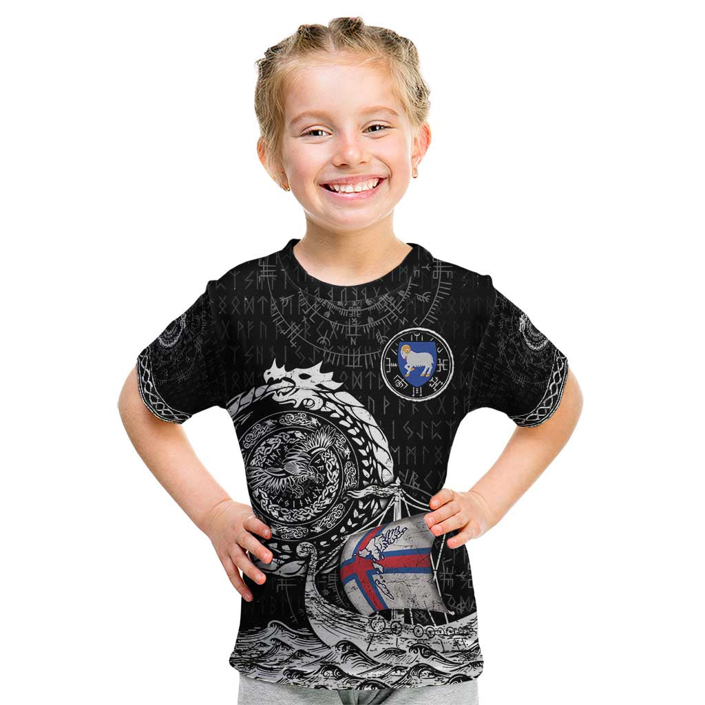 Personalized Viking Faroe Islands Kid T Shirt Faroese Viking Ship
