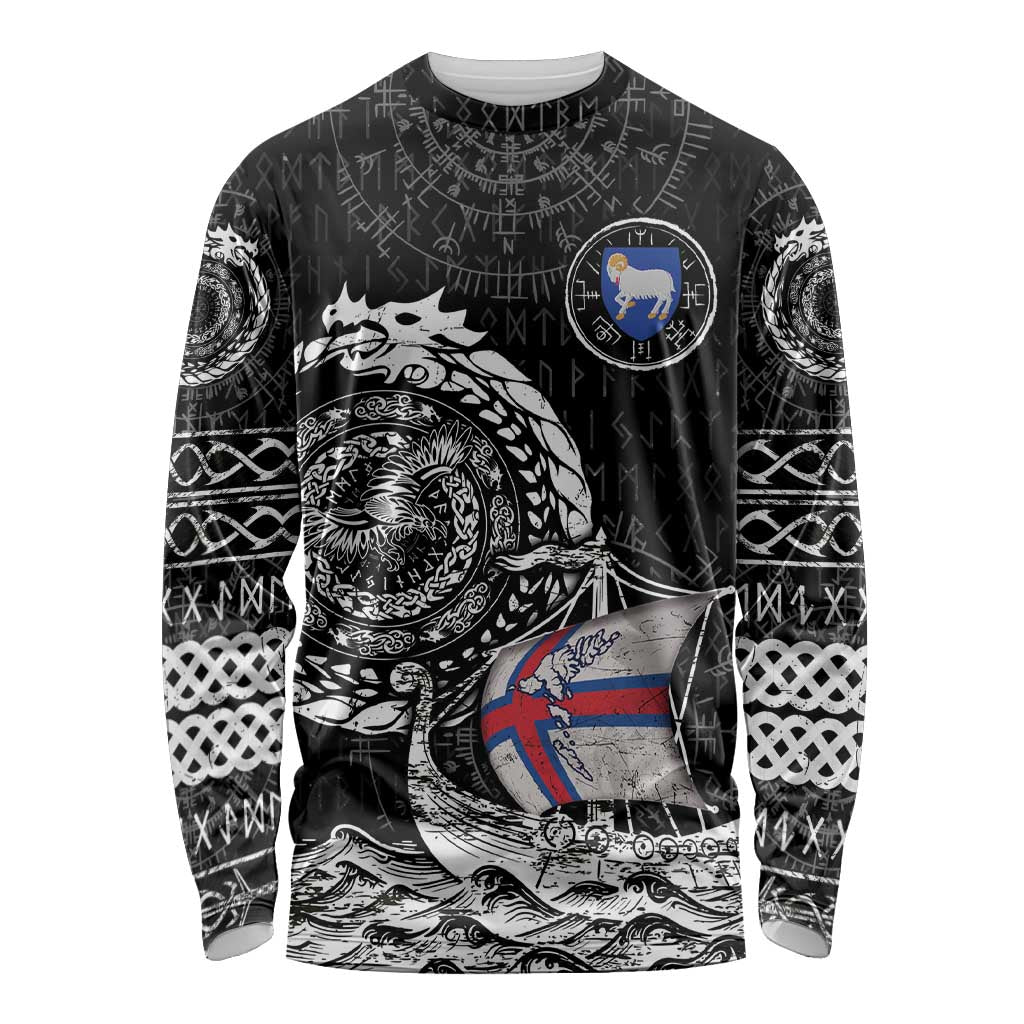 Personalized Viking Faroe Islands Long Sleeve Shirt Faroese Viking Ship