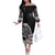 Personalized Viking Faroe Islands Off The Shoulder Long Sleeve Dress Faroese Viking Ship