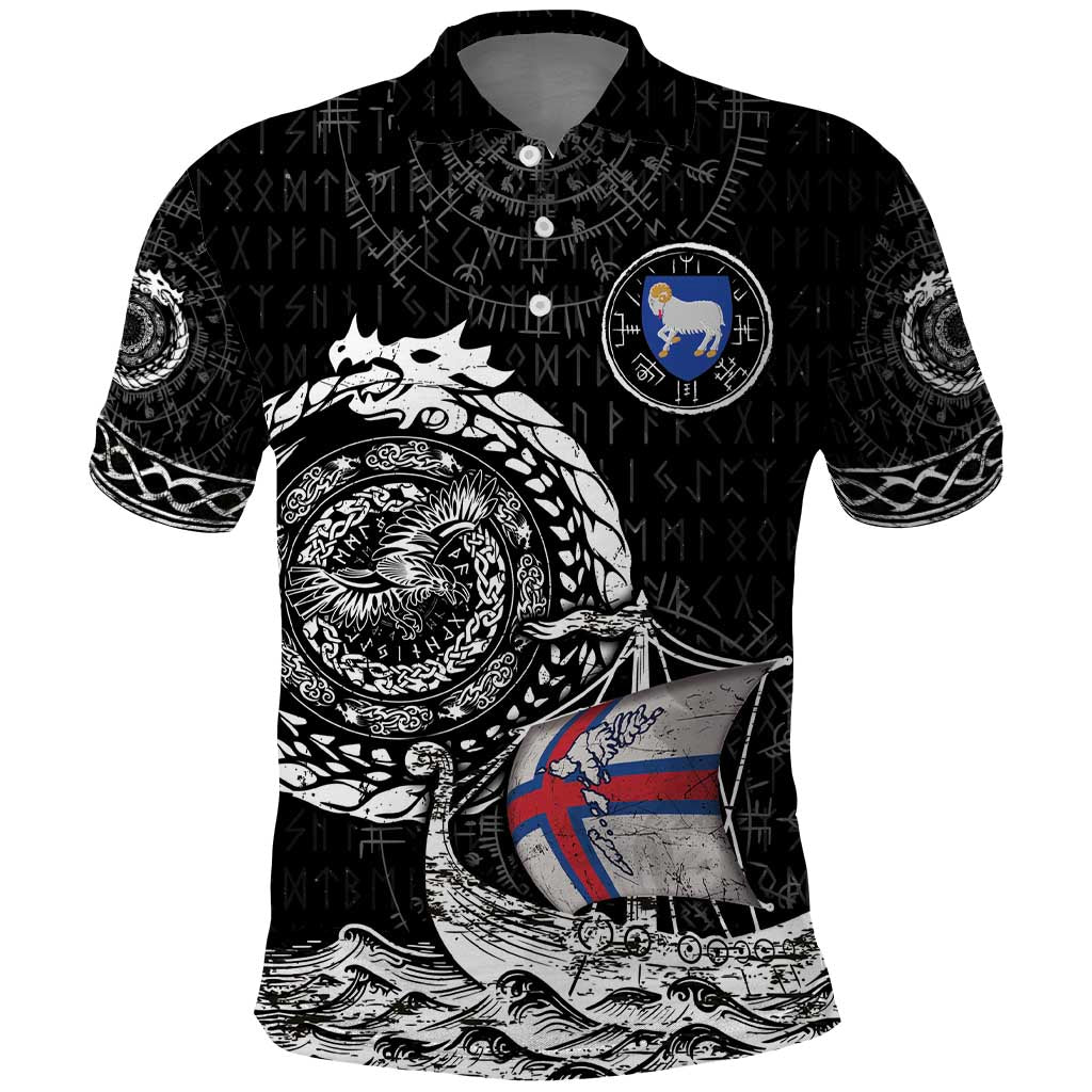 Personalized Viking Faroe Islands Polo Shirt Faroese Viking Ship
