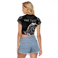 Personalized Viking Faroe Islands Raglan Cropped T Shirt Faroese Viking Ship