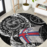 Viking Faroe Islands Round Carpet Faroese Viking Ship