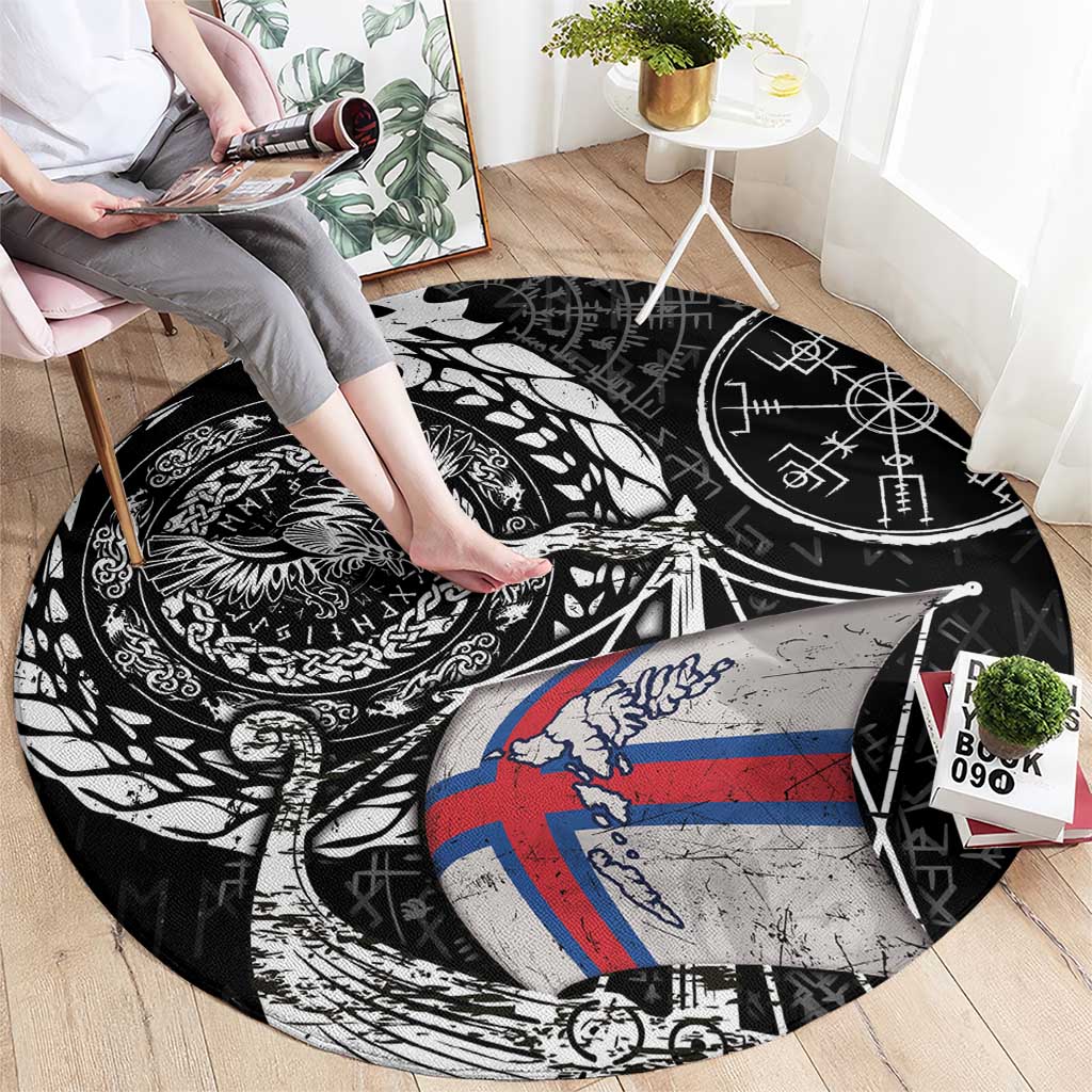 Viking Faroe Islands Round Carpet Faroese Viking Ship