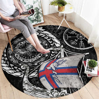 Viking Faroe Islands Round Carpet Faroese Viking Ship