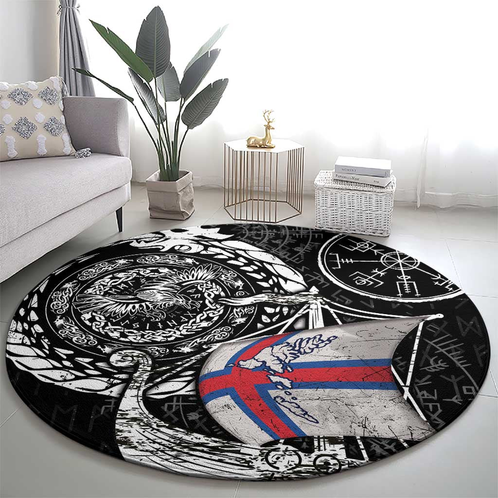 Viking Faroe Islands Round Carpet Faroese Viking Ship