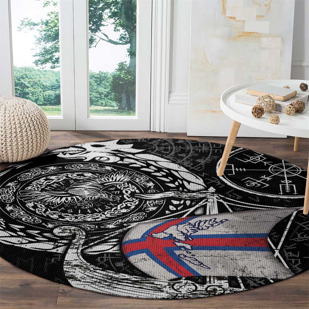 Viking Faroe Islands Round Carpet Faroese Viking Ship