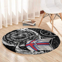 Viking Faroe Islands Round Carpet Faroese Viking Ship