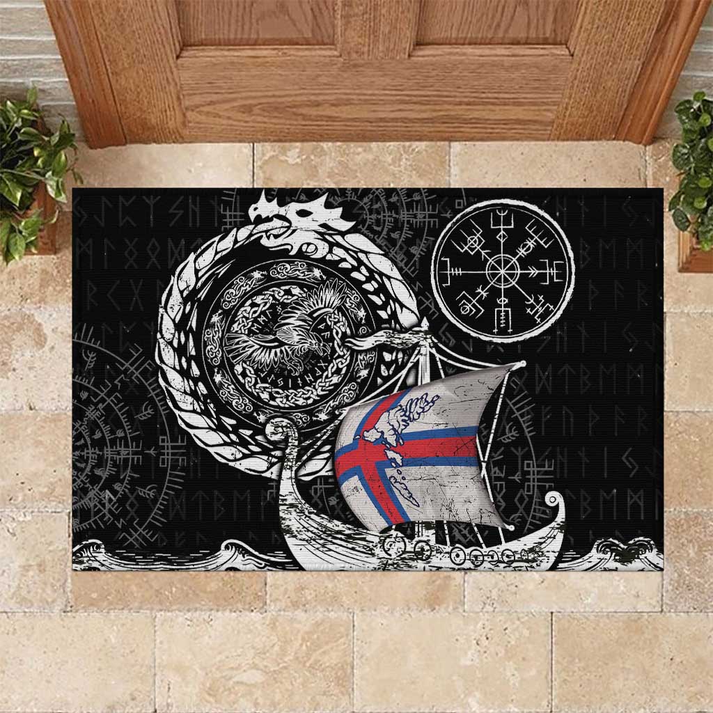 Viking Faroe Islands Rubber Doormat Faroese Viking Ship