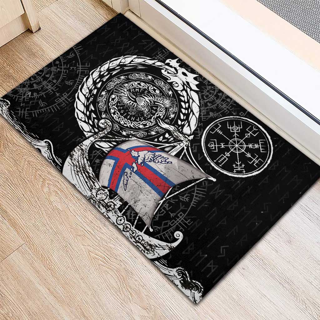 Viking Faroe Islands Rubber Doormat Faroese Viking Ship