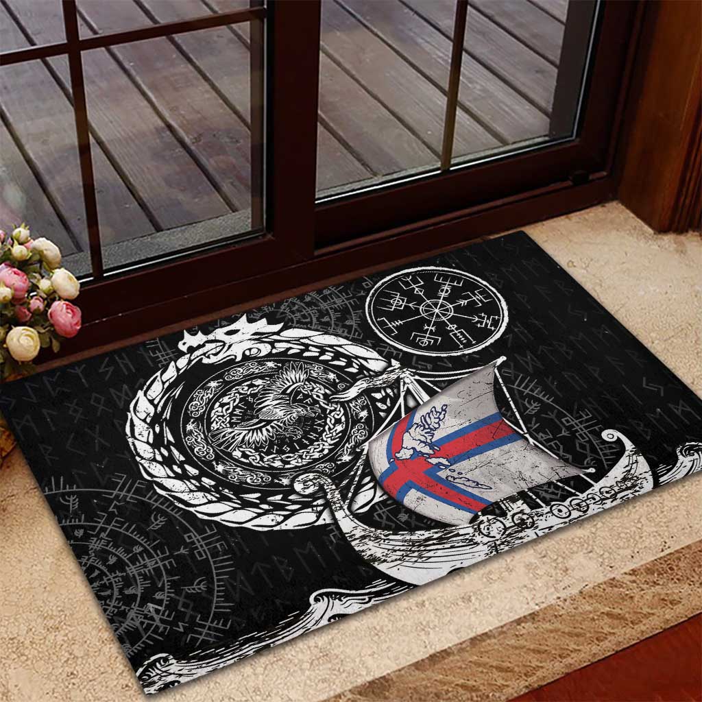 Viking Faroe Islands Rubber Doormat Faroese Viking Ship
