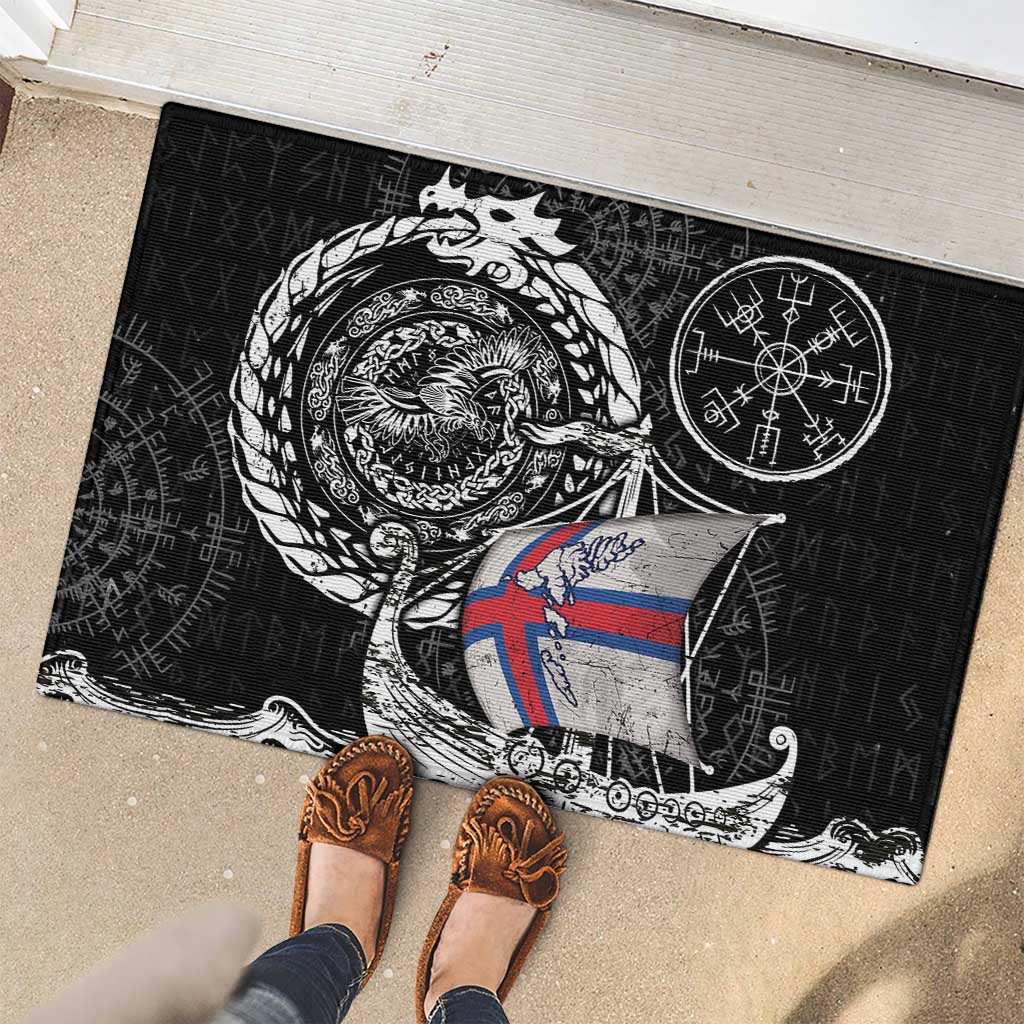 Viking Faroe Islands Rubber Doormat Faroese Viking Ship