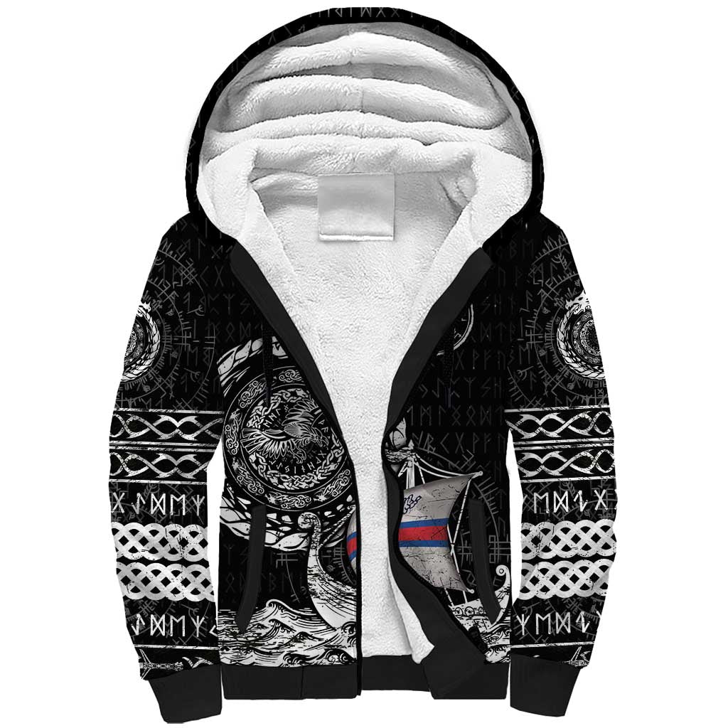 Personalized Viking Faroe Islands Sherpa Hoodie Faroese Viking Ship