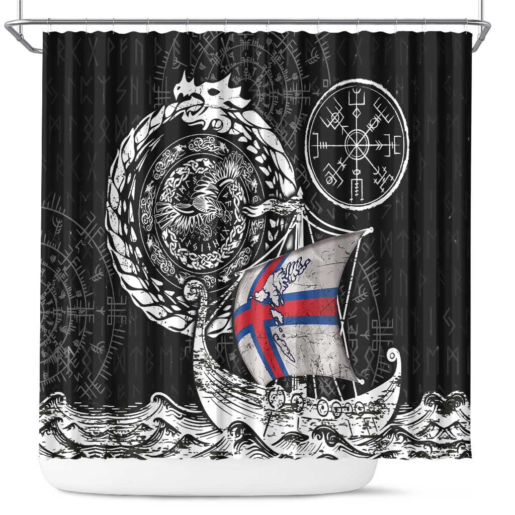 Viking Faroe Islands Shower Curtain Faroese Viking Ship