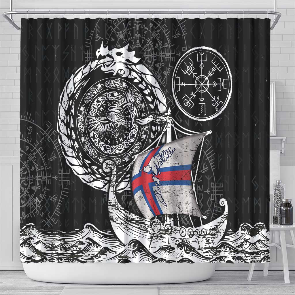 Viking Faroe Islands Shower Curtain Faroese Viking Ship