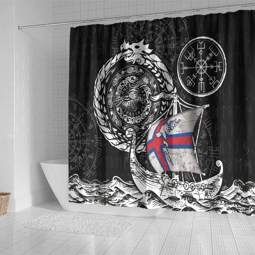 Viking Faroe Islands Shower Curtain Faroese Viking Ship
