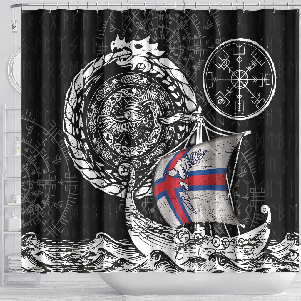 Viking Faroe Islands Shower Curtain Faroese Viking Ship