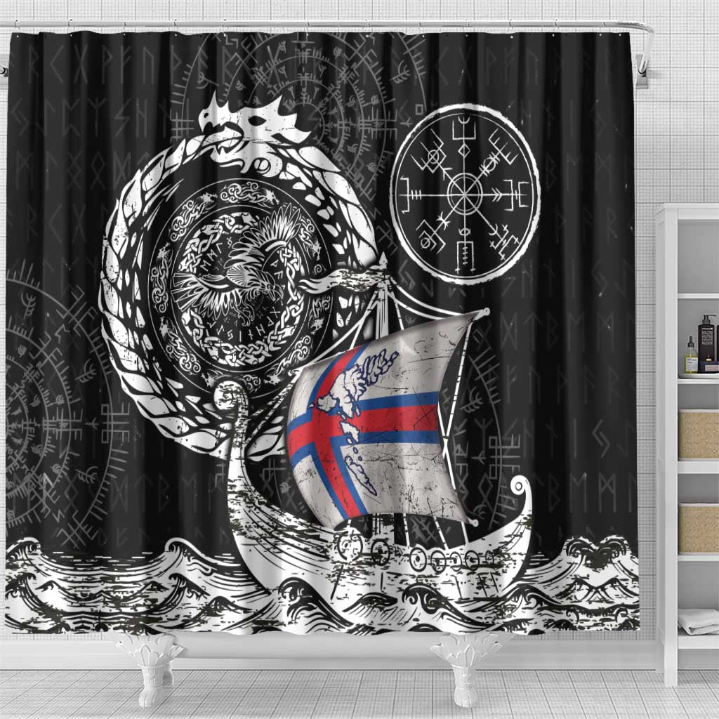 Viking Faroe Islands Shower Curtain Faroese Viking Ship
