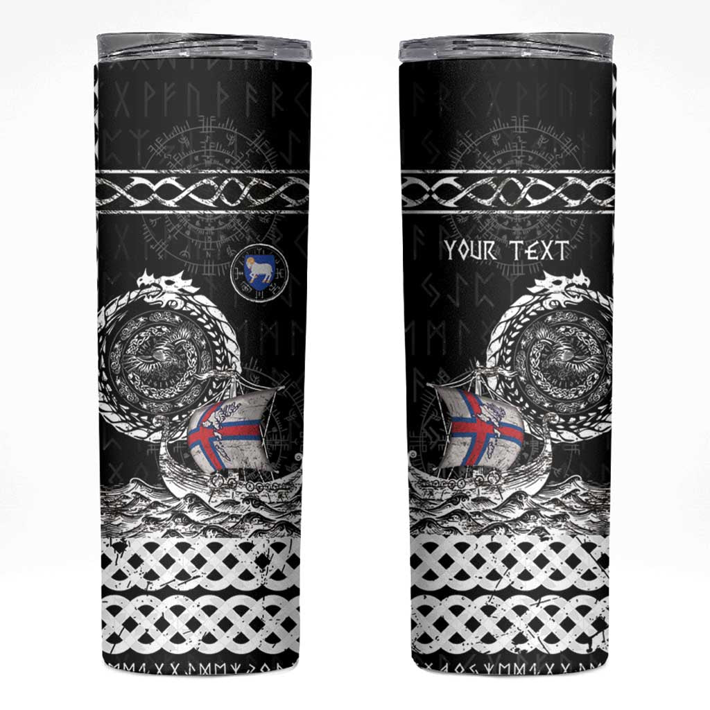 Personalized Viking Faroe Islands Skinny Tumbler Faroese Viking Ship