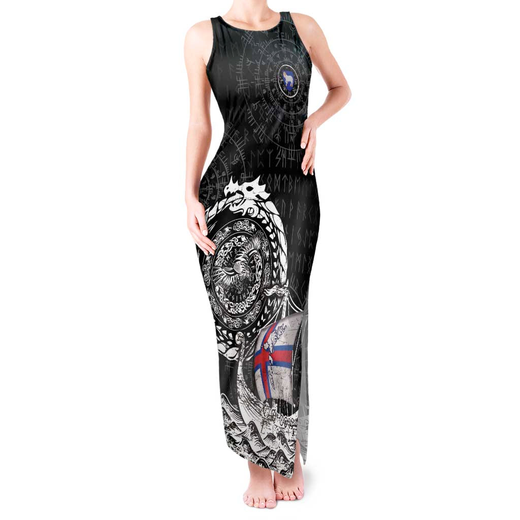 Personalized Viking Faroe Islands Tank Maxi Dress Faroese Viking Ship