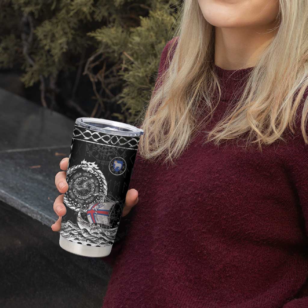 Personalized Viking Faroe Islands Tumbler Cup Faroese Viking Ship