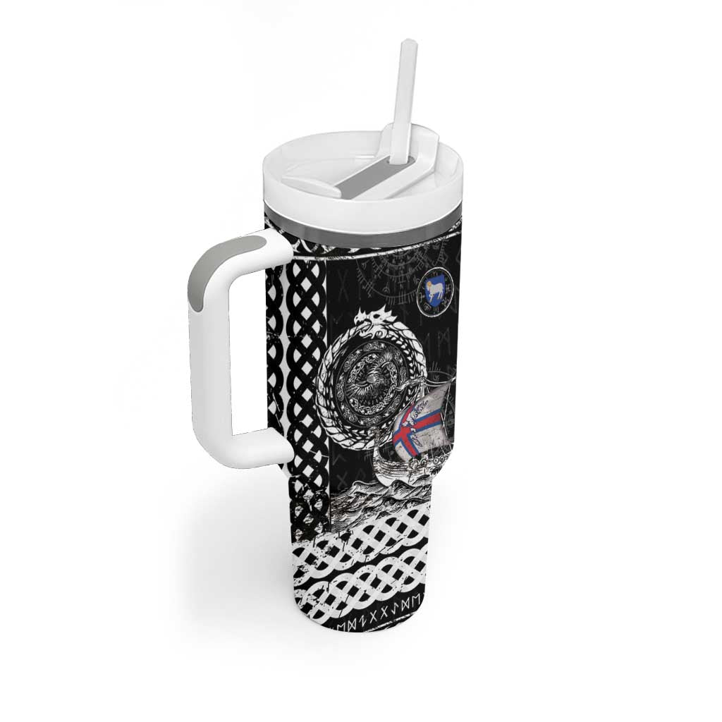Personalized Viking Faroe Islands Tumbler With Handle Faroese Viking Ship