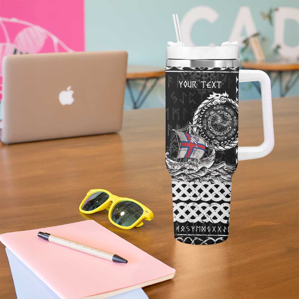 Personalized Viking Faroe Islands Tumbler With Handle Faroese Viking Ship