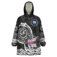 Personalized Viking Faroe Islands Wearable Blanket Hoodie Faroese Viking Ship