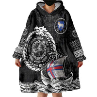 Personalized Viking Faroe Islands Wearable Blanket Hoodie Faroese Viking Ship