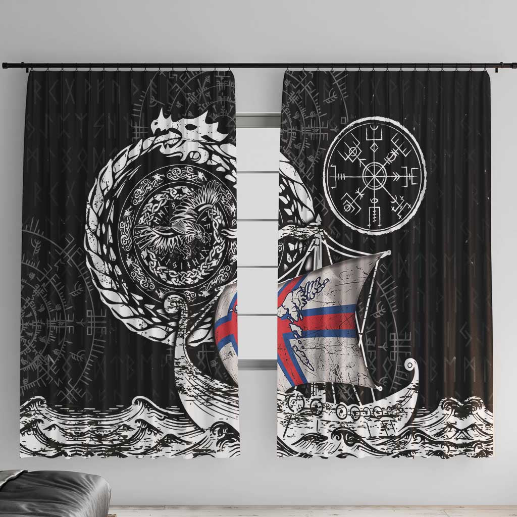 Viking Faroe Islands Window Curtain Faroese Viking Ship