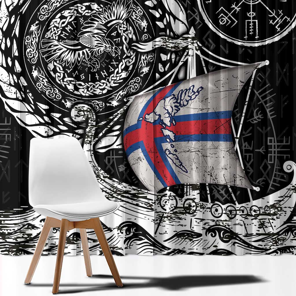 Viking Faroe Islands Window Curtain Faroese Viking Ship
