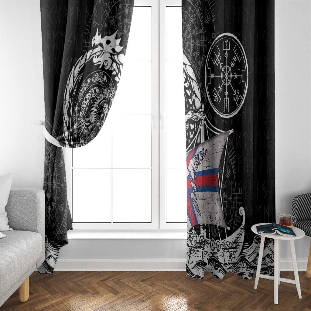 Viking Faroe Islands Window Curtain Faroese Viking Ship