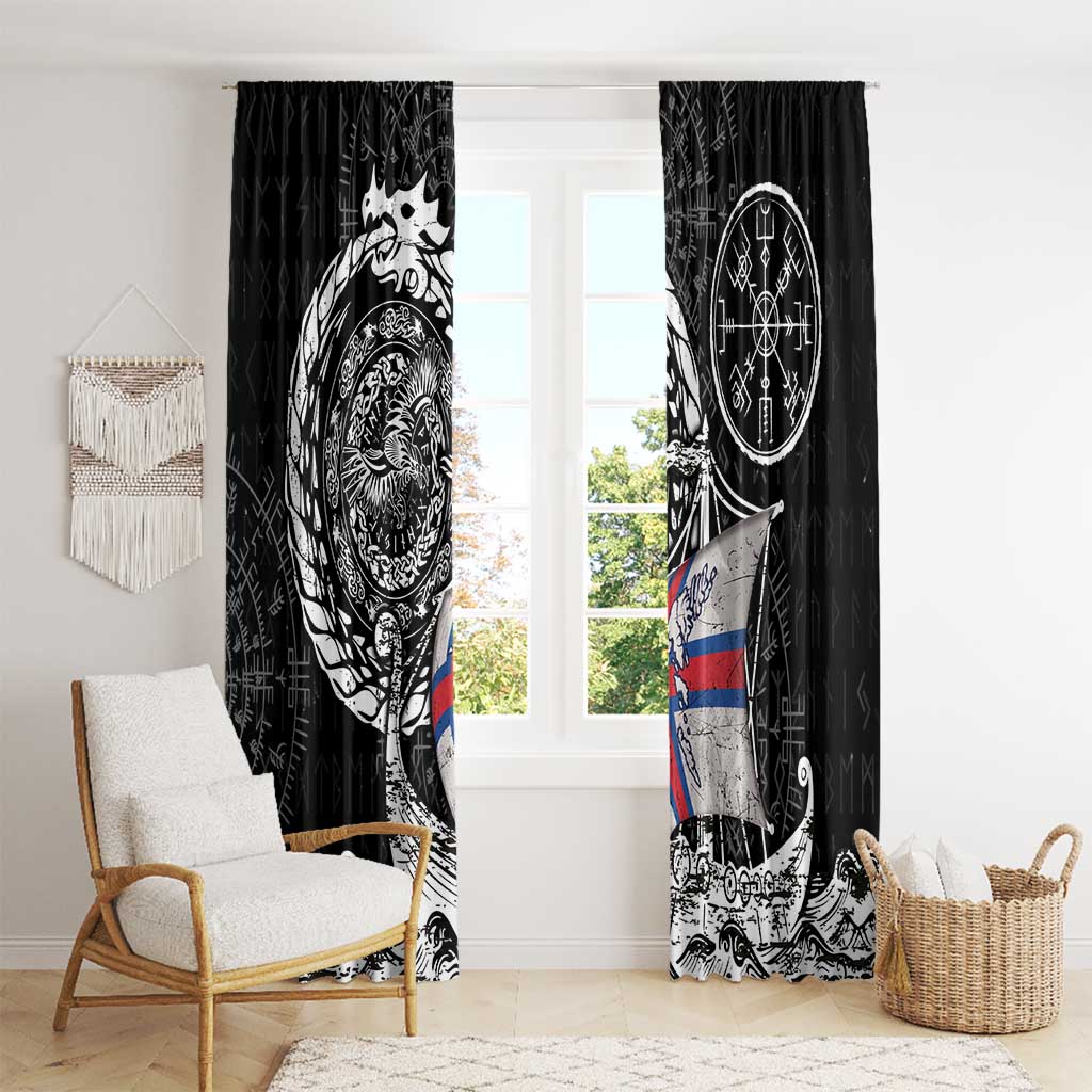 Viking Faroe Islands Window Curtain Faroese Viking Ship