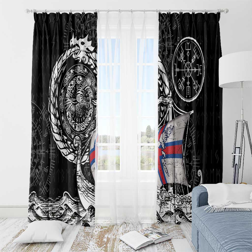 Viking Faroe Islands Window Curtain Faroese Viking Ship