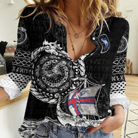 Personalized Viking Faroe Islands Women Casual Shirt Faroese Viking Ship