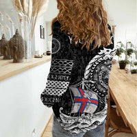 Personalized Viking Faroe Islands Women Casual Shirt Faroese Viking Ship