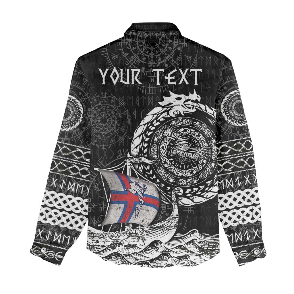 Personalized Viking Faroe Islands Women Casual Shirt Faroese Viking Ship
