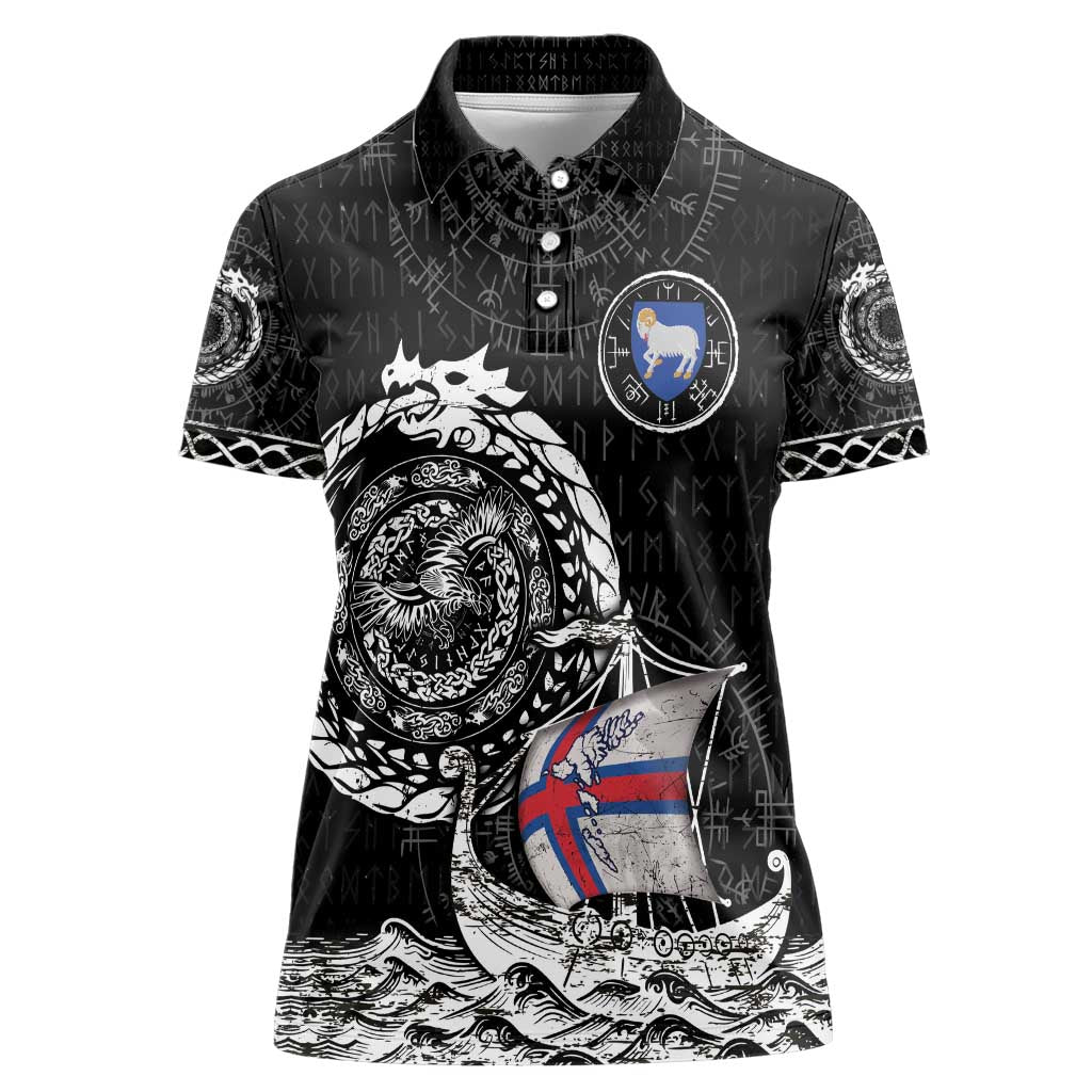 Personalized Viking Faroe Islands Women Polo Shirt Faroese Viking Ship