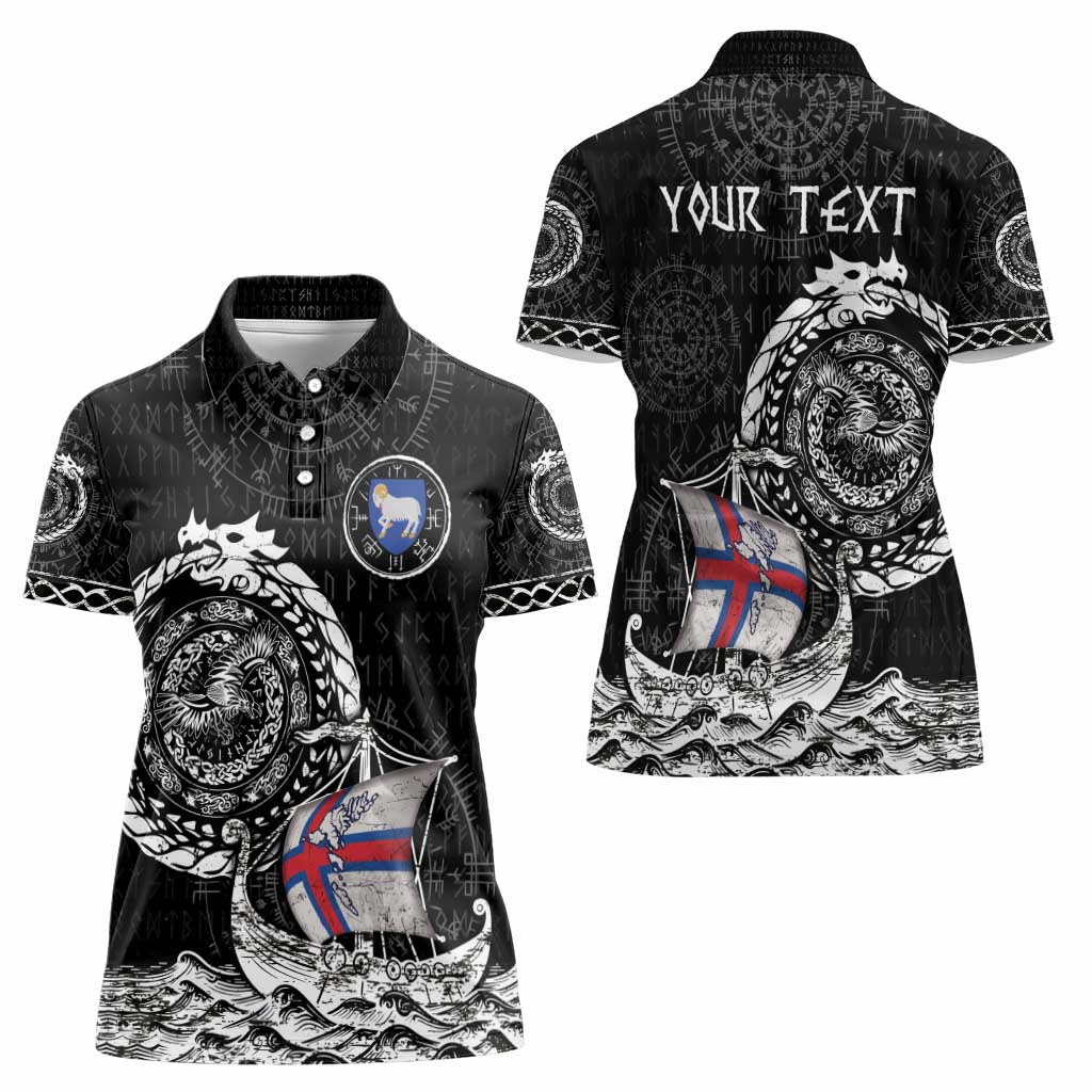 Personalized Viking Faroe Islands Women Polo Shirt Faroese Viking Ship