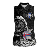 Personalized Viking Faroe Islands Women Sleeveless Polo Shirt Faroese Viking Ship