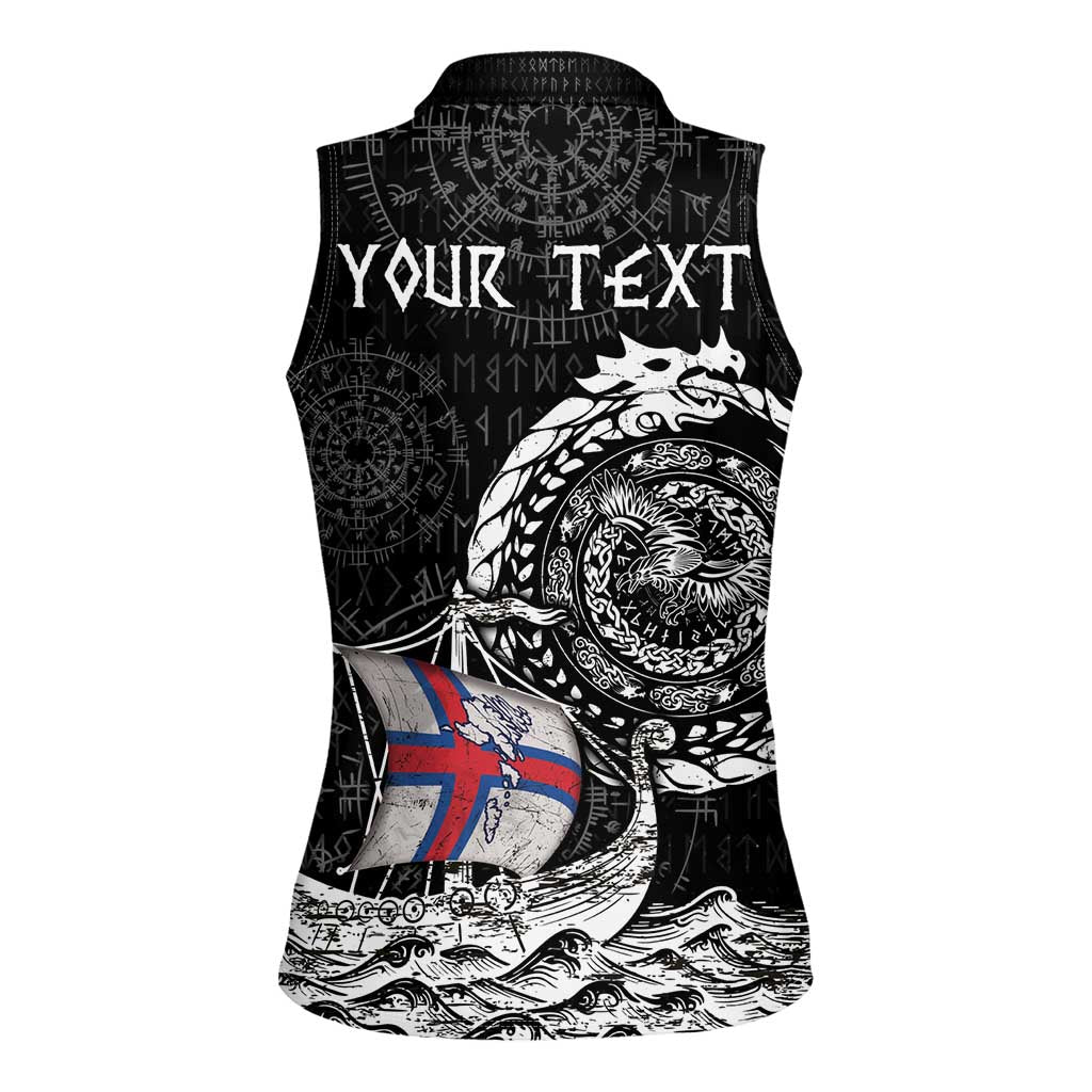 Personalized Viking Faroe Islands Women Sleeveless Polo Shirt Faroese Viking Ship