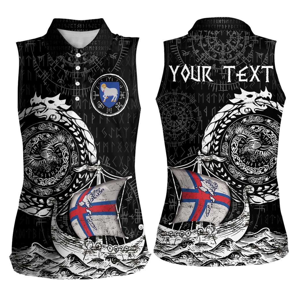 Personalized Viking Faroe Islands Women Sleeveless Polo Shirt Faroese Viking Ship