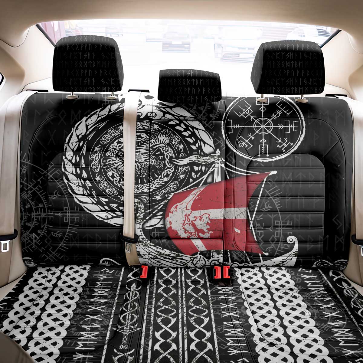Viking Denmark Back Car Seat Cover Danish Viking Ship